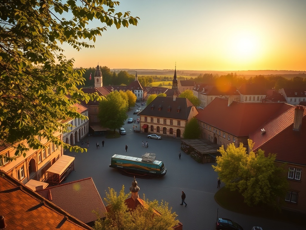 Panorama Ostrowa Wielkopolskiego z Ratuszem w tle