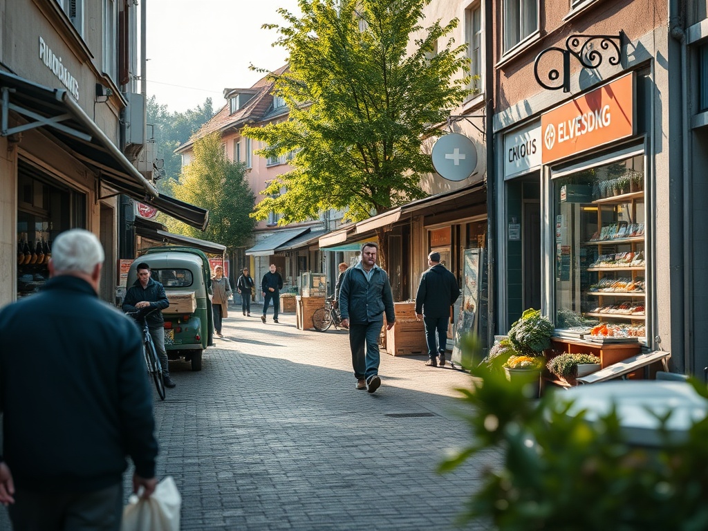Ilustracja przedstawiająca nowoczesny autobus elektryczny na tle Ostrowa Wielkopolskiego, symbolizujący inwestycję w transport publiczny z dofinansowaniem.